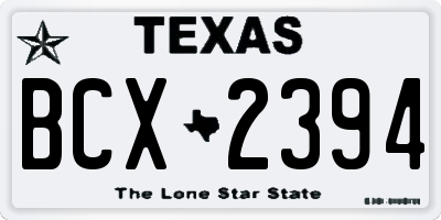TX license plate BCX2394