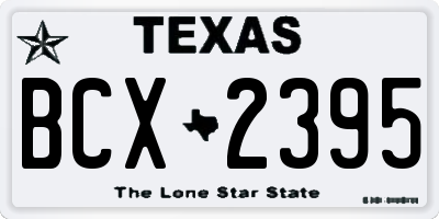 TX license plate BCX2395