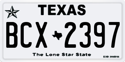 TX license plate BCX2397