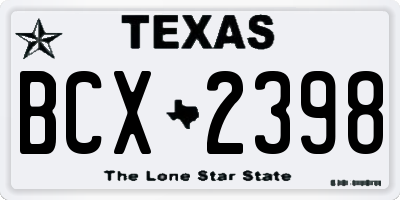 TX license plate BCX2398