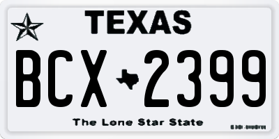 TX license plate BCX2399