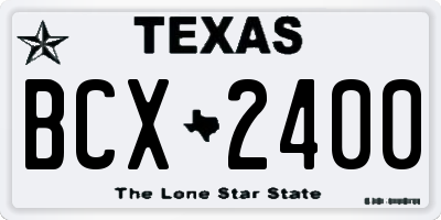 TX license plate BCX2400