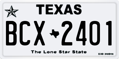 TX license plate BCX2401