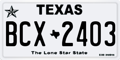 TX license plate BCX2403