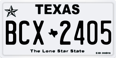 TX license plate BCX2405