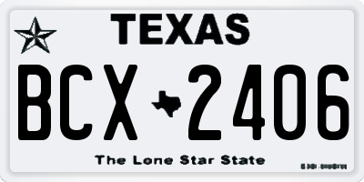 TX license plate BCX2406
