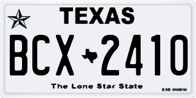 TX license plate BCX2410