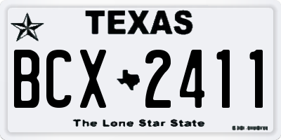 TX license plate BCX2411
