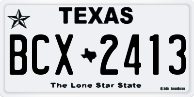 TX license plate BCX2413