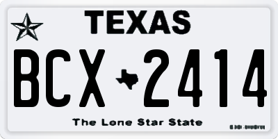 TX license plate BCX2414