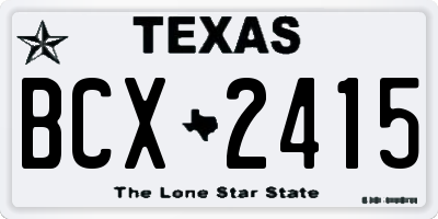 TX license plate BCX2415