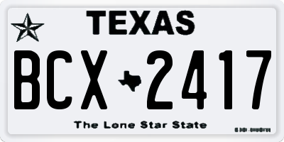 TX license plate BCX2417