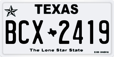 TX license plate BCX2419