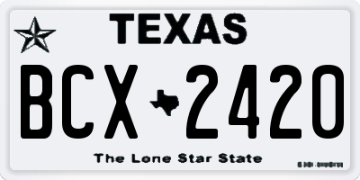TX license plate BCX2420