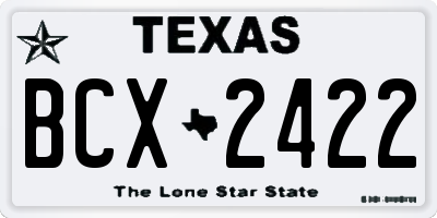 TX license plate BCX2422