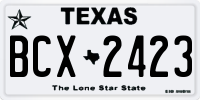 TX license plate BCX2423