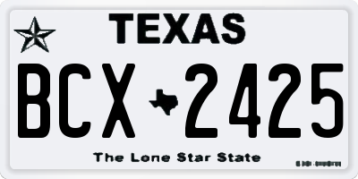 TX license plate BCX2425