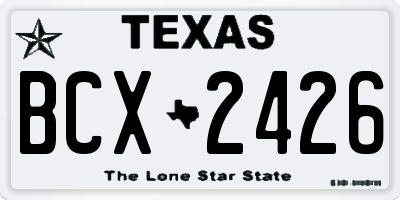 TX license plate BCX2426
