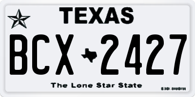 TX license plate BCX2427