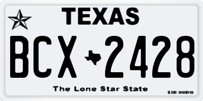 TX license plate BCX2428