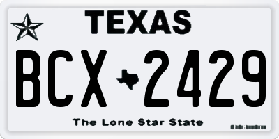 TX license plate BCX2429