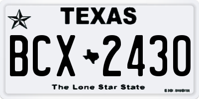 TX license plate BCX2430