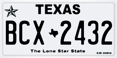TX license plate BCX2432