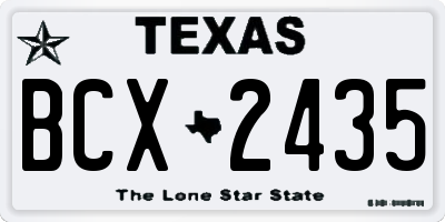TX license plate BCX2435