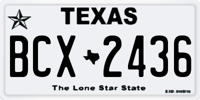 TX license plate BCX2436