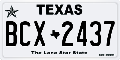 TX license plate BCX2437