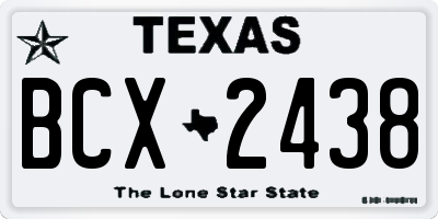TX license plate BCX2438