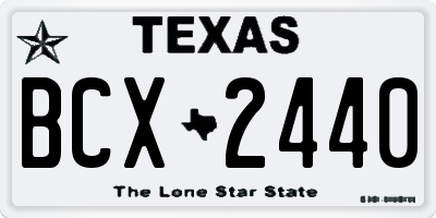 TX license plate BCX2440