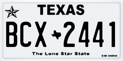 TX license plate BCX2441