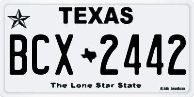 TX license plate BCX2442