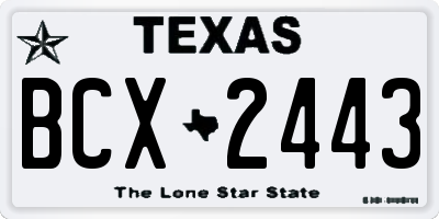TX license plate BCX2443