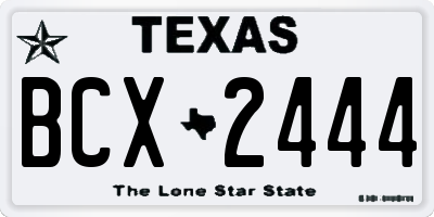 TX license plate BCX2444