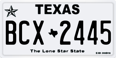 TX license plate BCX2445