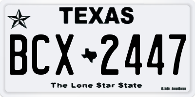 TX license plate BCX2447