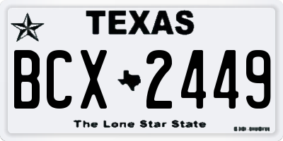 TX license plate BCX2449