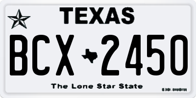 TX license plate BCX2450