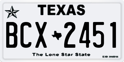 TX license plate BCX2451