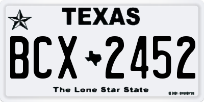 TX license plate BCX2452