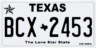 TX license plate BCX2453