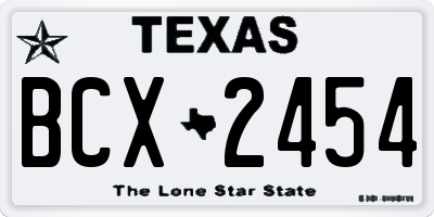 TX license plate BCX2454