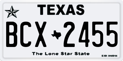 TX license plate BCX2455