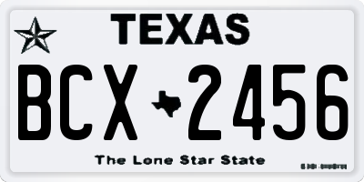 TX license plate BCX2456