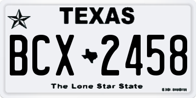 TX license plate BCX2458