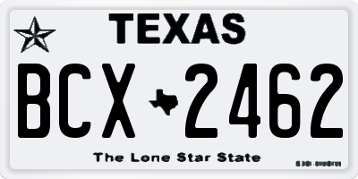 TX license plate BCX2462