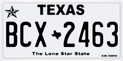TX license plate BCX2463