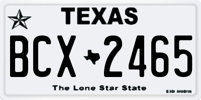 TX license plate BCX2465